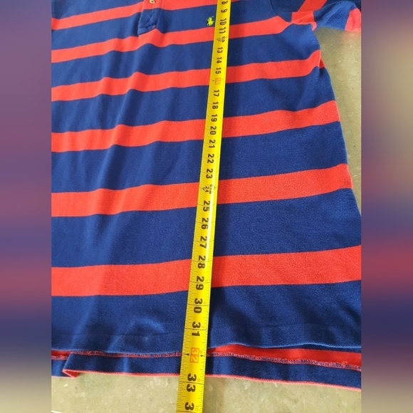 Polo Ralph Lauren Short Sleeve Shirt Red Blue Stripe Mens Size 2XL - Picture 6 of 9